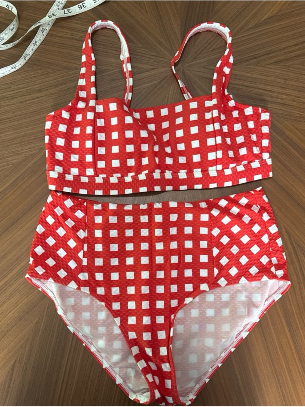 Red Gingham Two-Piece bikini